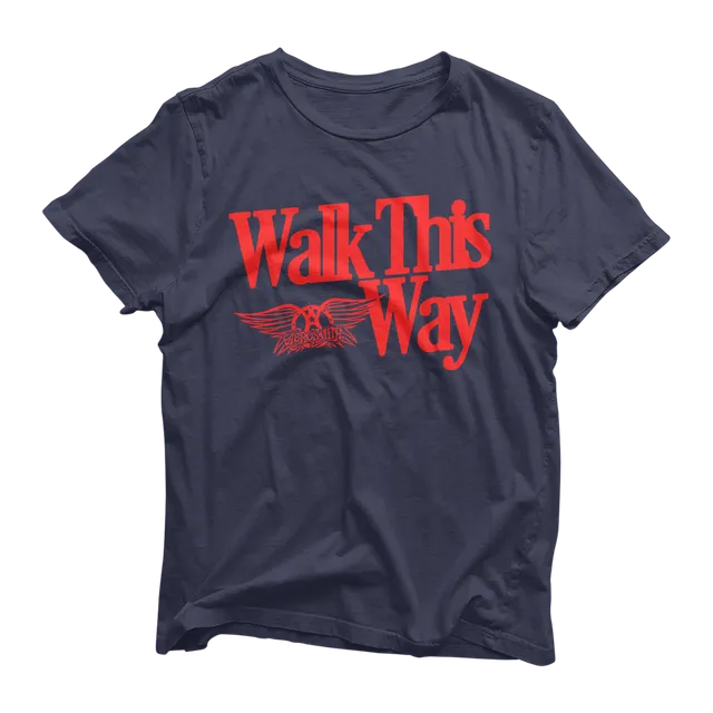 Aerosmith Walk This Way Liberty maglietta blu navy cotone