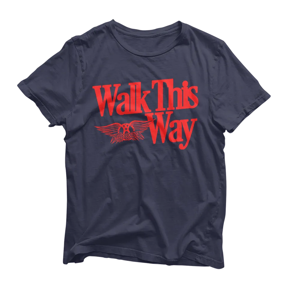 Aerosmith Walk This Way Liberty maglietta blu navy cotone