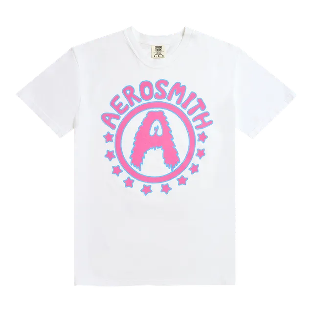 Aerosmith White Star maglietta cotone vestibilità morbida