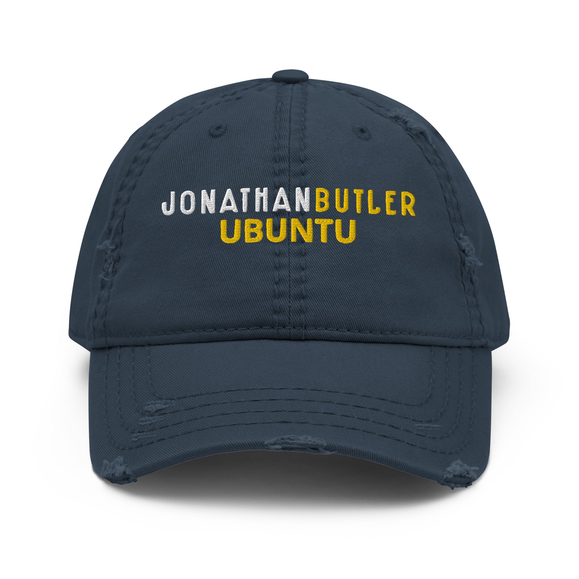 Jonathan Butler Ubuntu cappello ricamato nero effetto vissuto