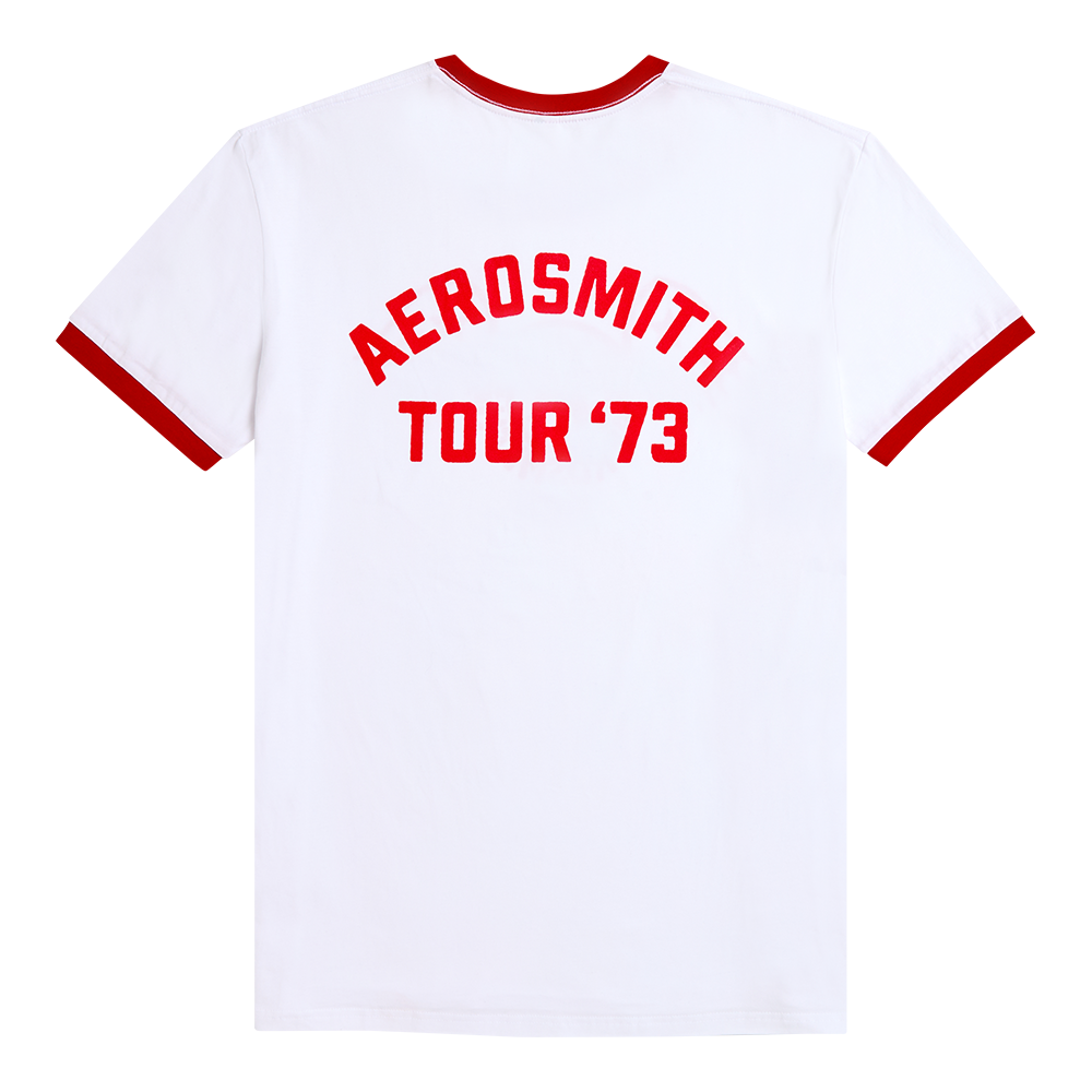 Aerosmith The Legendary Debut ringer t-shirt bianco rossa