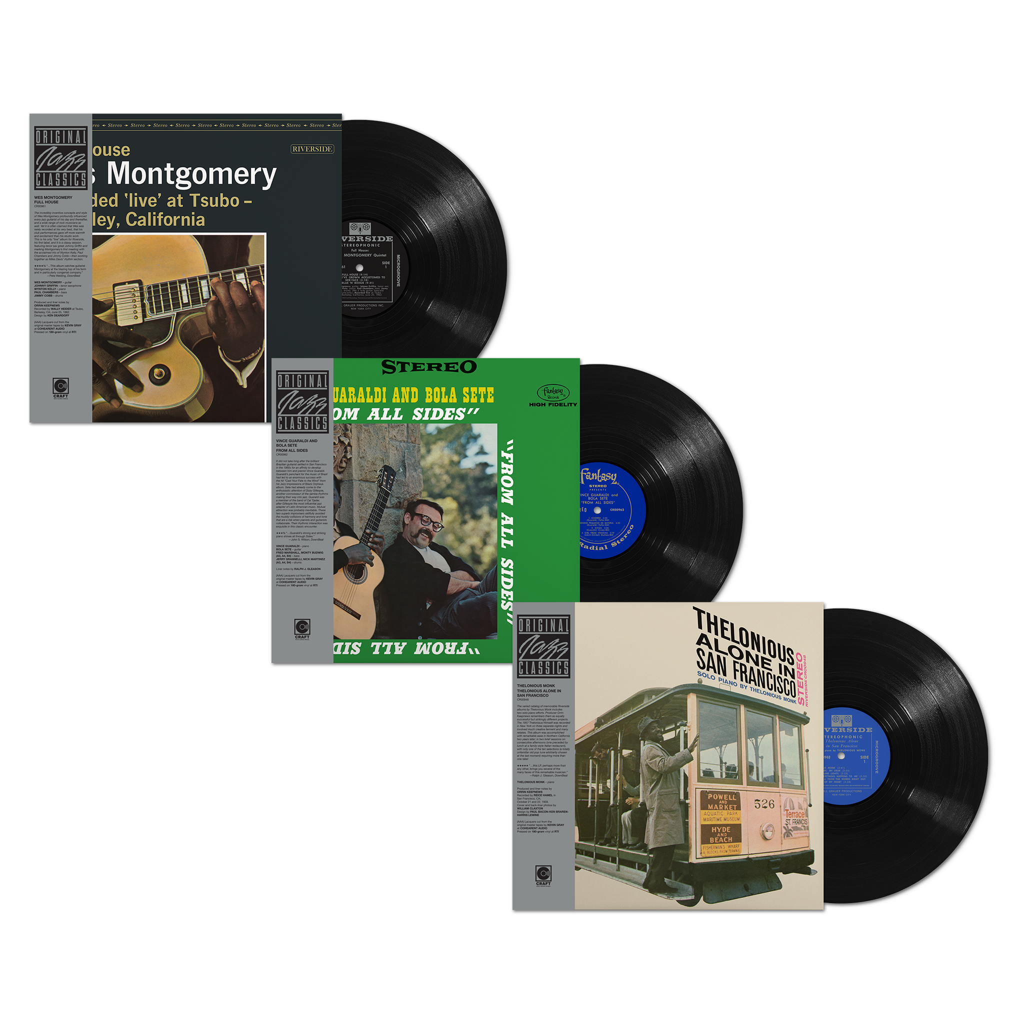 Original Jazz Classics Series Bundle 3 LP 180g Monk Guaraldi Montgomery