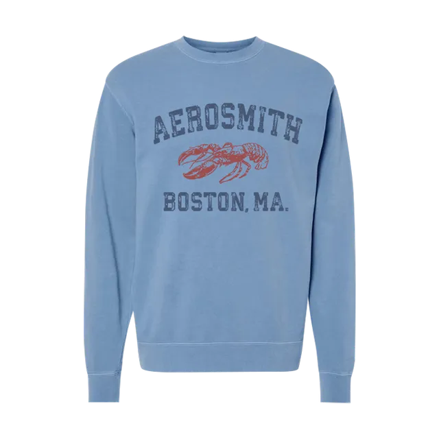 Aerosmith Boston Lobster felpa girocollo azzurra