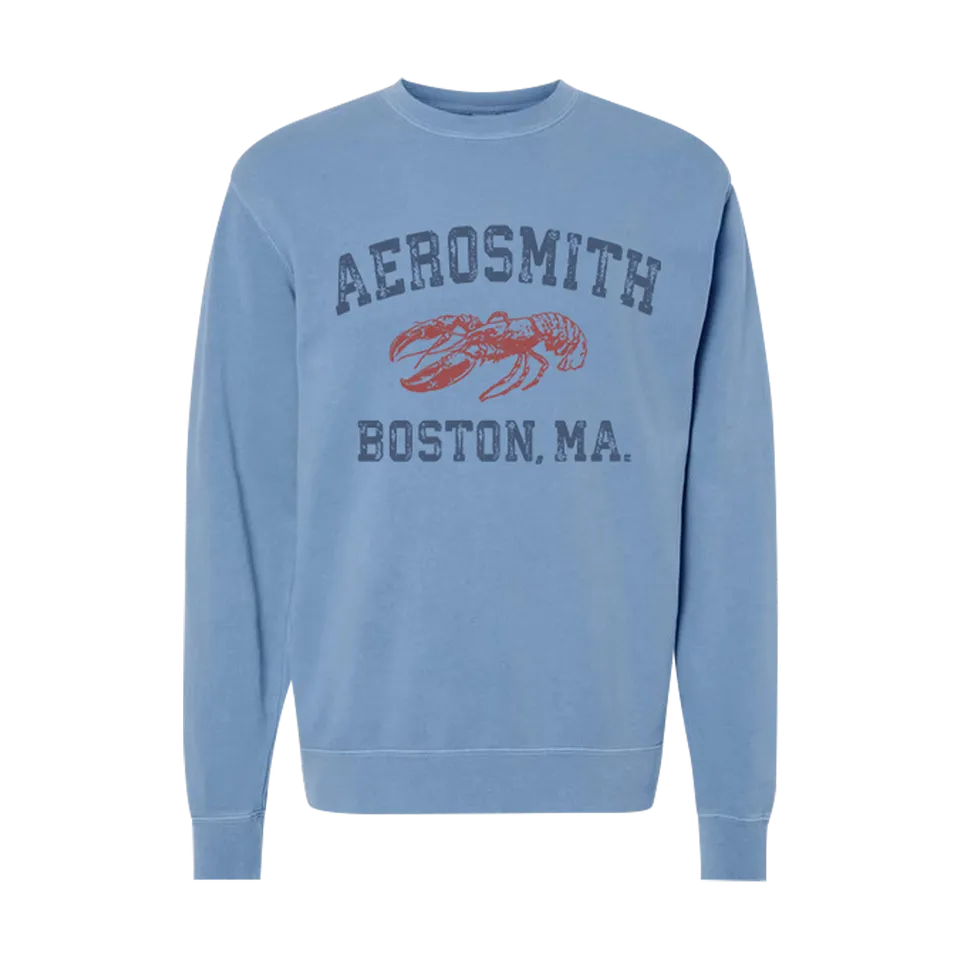 Aerosmith Boston Lobster felpa girocollo azzurra