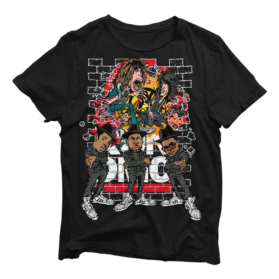 Aerosmith Walk This Way Tee maglietta nera Run DMC