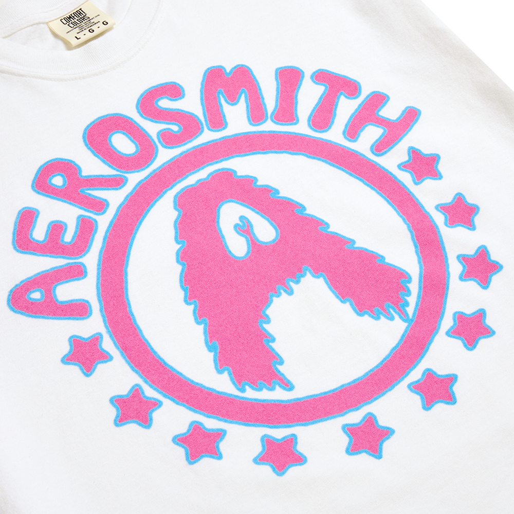 Aerosmith White Star maglietta cotone vestibilità morbida