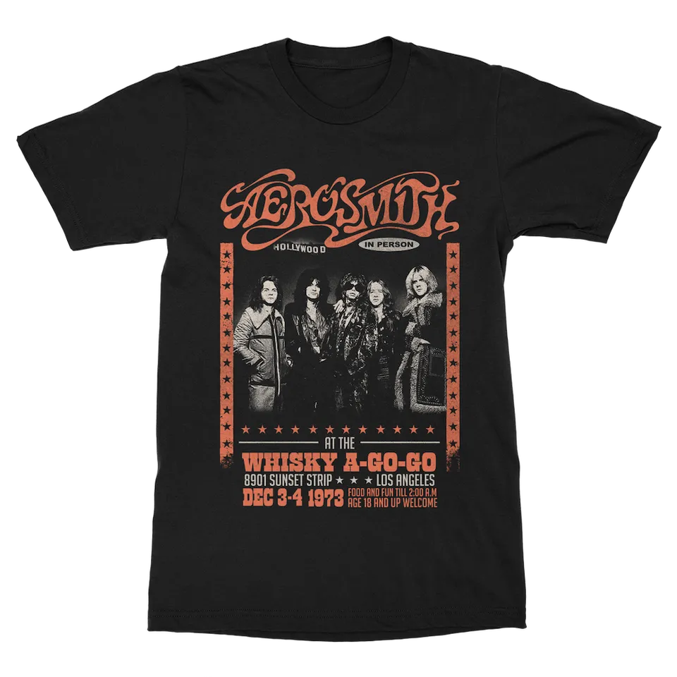 Aerosmith Whisky A Go Go maglietta nera vintage