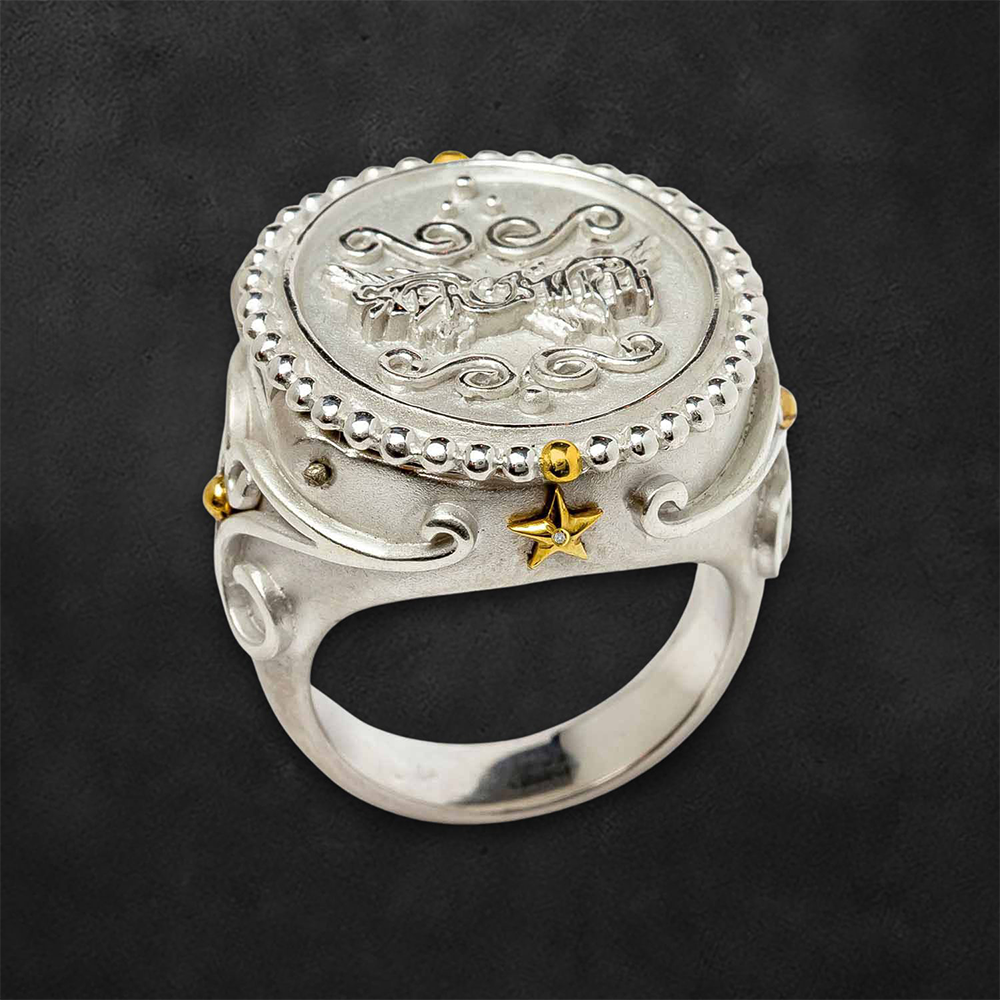 Aerosmith Sin City anello argento finitura lucida