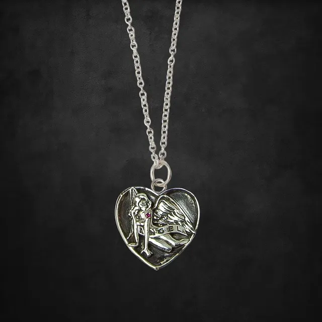 Aerosmith Ruby Tattoo collana argento rubino 20 mm