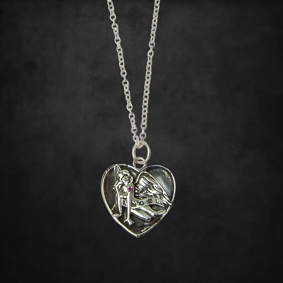 Aerosmith Ruby Tattoo collana argento rubino 20 mm
