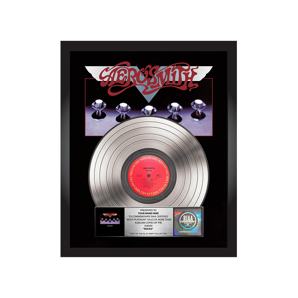 Aerosmith Rocks targa disco platino personalizzata