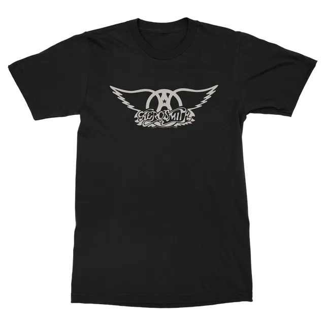 Aerosmith White Wings t-shirt nera logo bianco