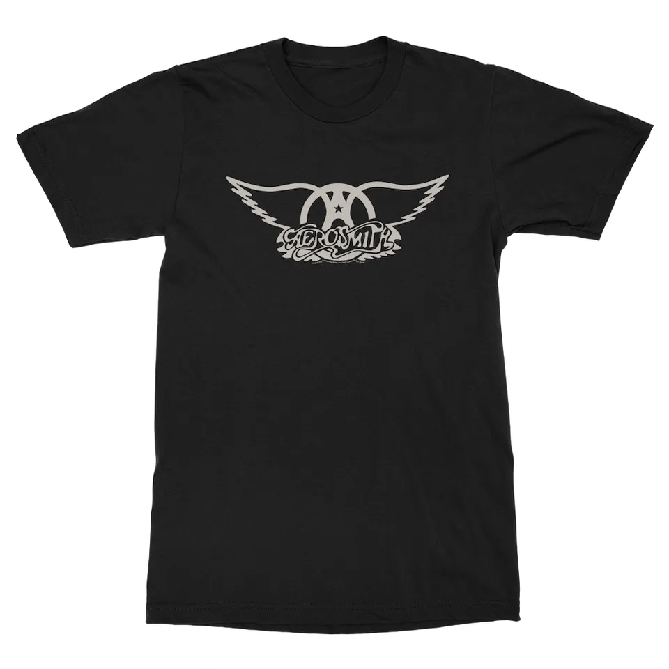 Aerosmith White Wings t-shirt nera logo bianco