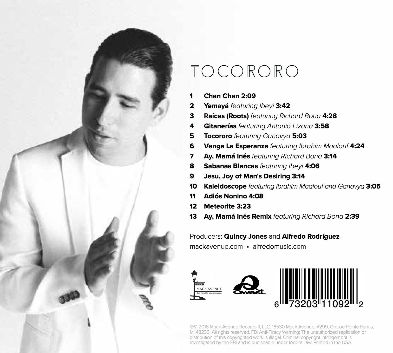 Alfredo Rodriguez Tocororo CD piano latin jazz