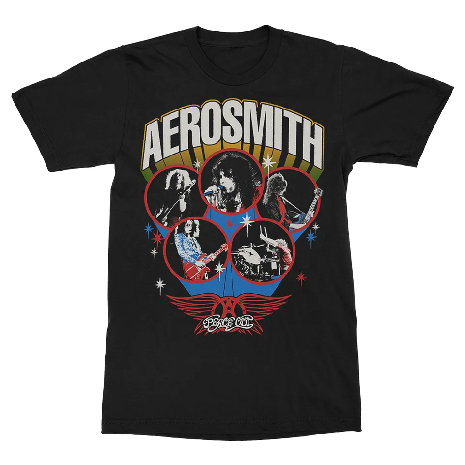 Aerosmith Peace Out Tour T-Shirt Nera Date Tour