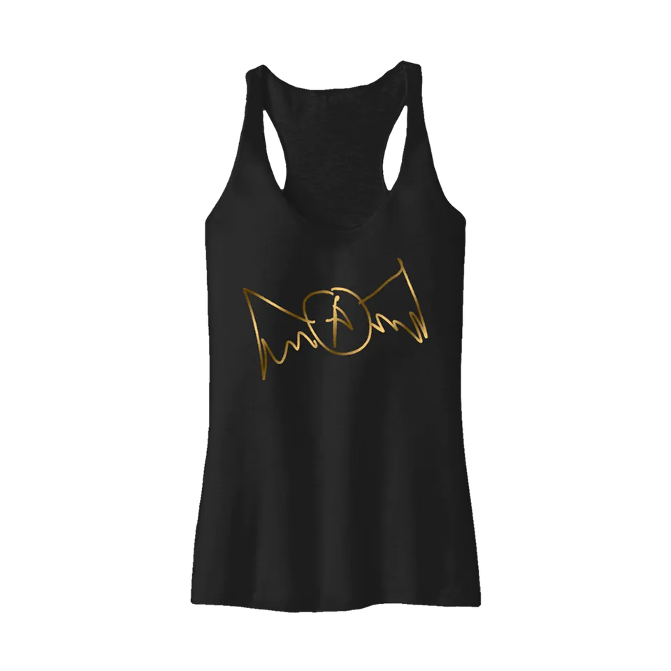 Aerosmith Bat Tank canotta donna nera stampa oro