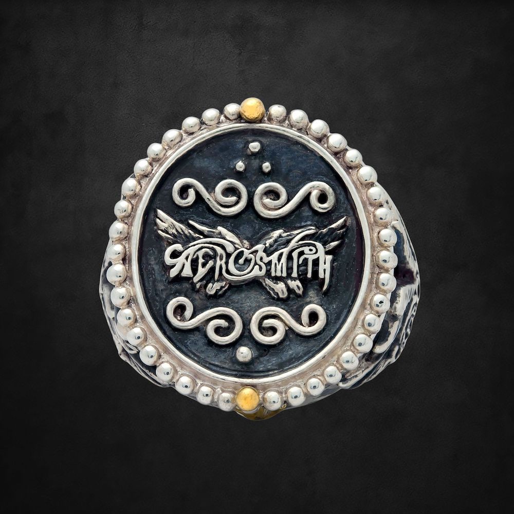 Aerosmith Get Your Wings anello argento ali