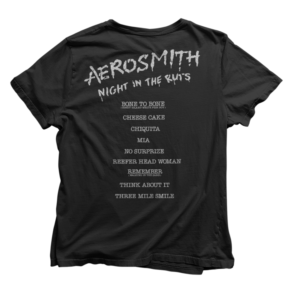 Aerosmith Night In The Ruts maglietta nera tracklist