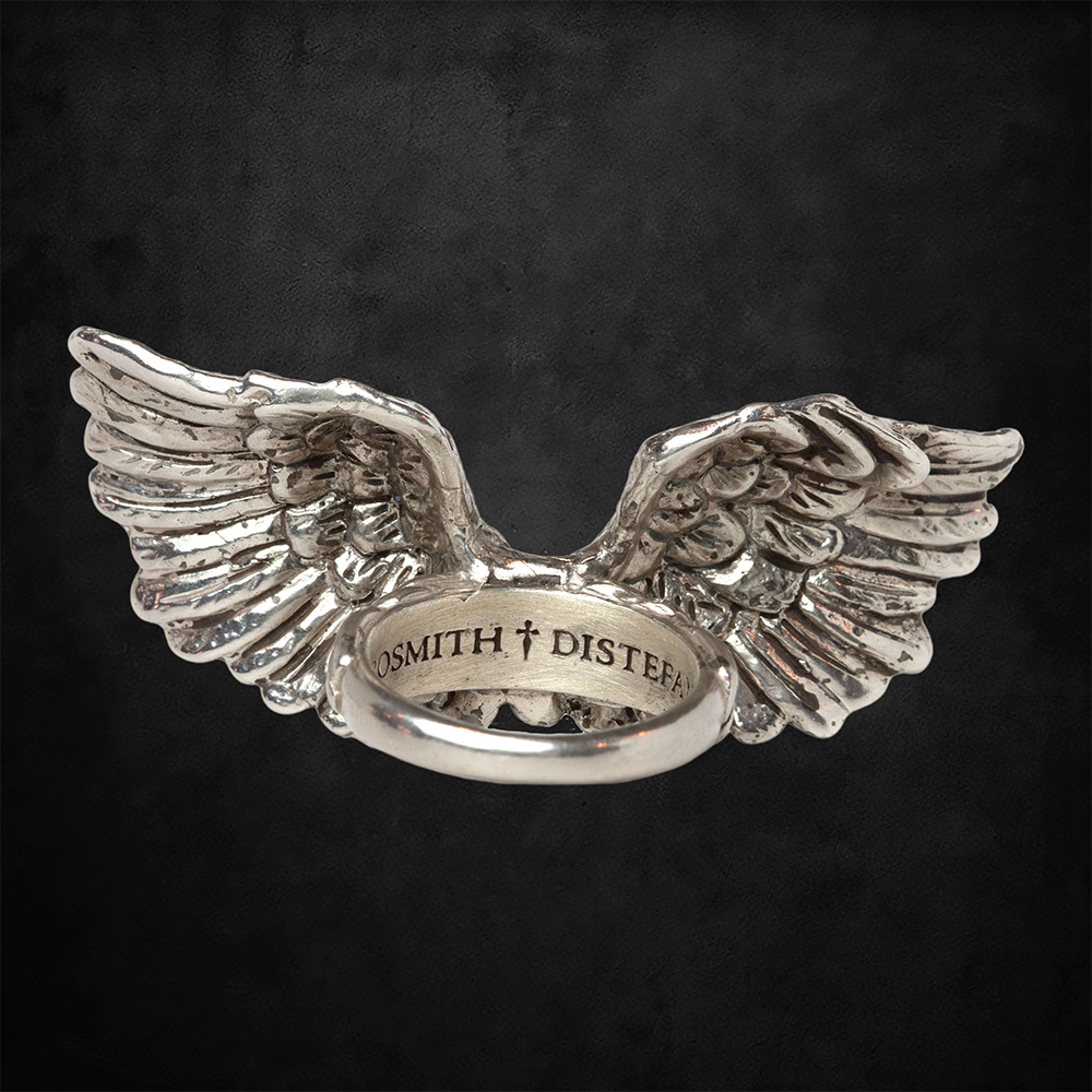 Aerosmith Angel of Mercy Anello Argento Diamanti Neri