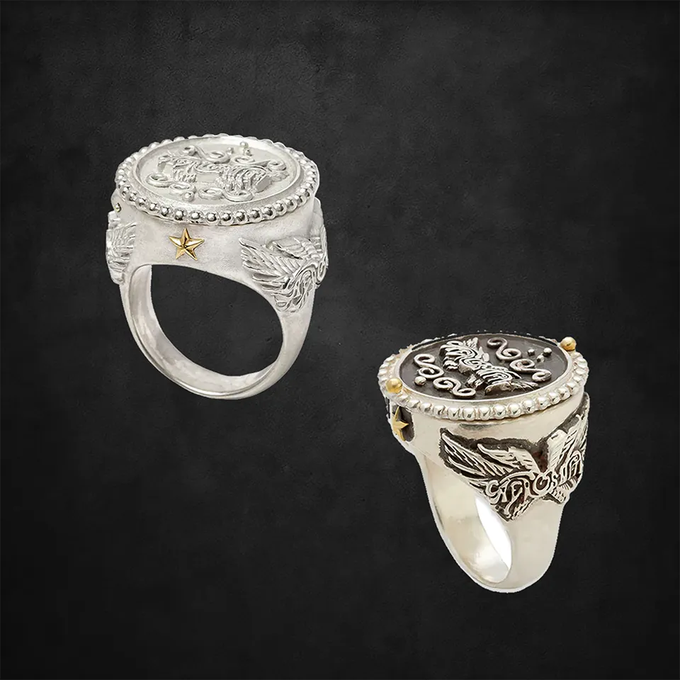 Aerosmith Get Your Wings anello argento ali