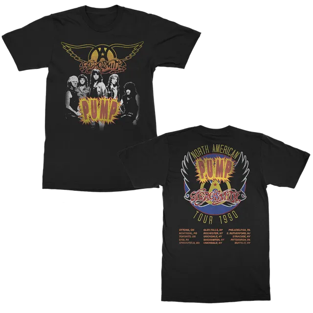 Aerosmith Pump Tour t-shirt nera vintage