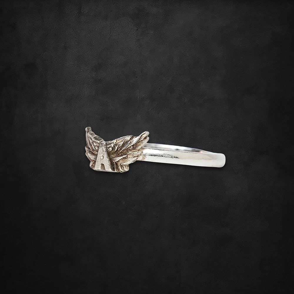 Aerosmith Flying A anello argento sterling