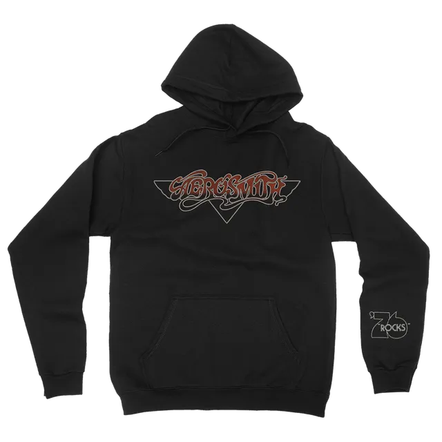 Aerosmith Rocks 76 felpa hoodie nera con cappuccio