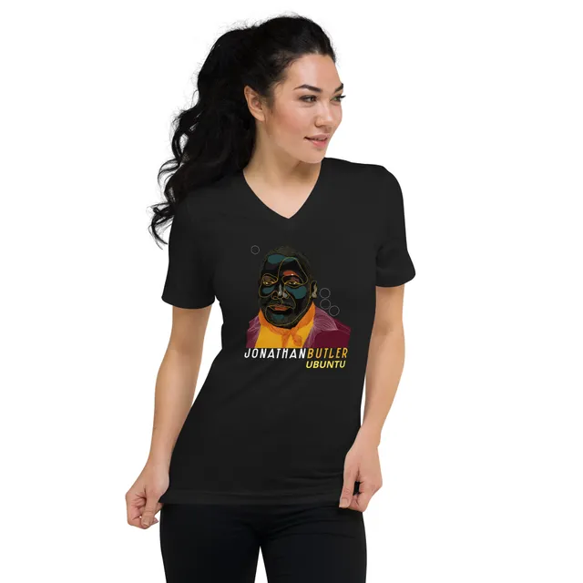 Mack Avenue Jonathan Butler Ubuntu T-shirt scollo a V unisex