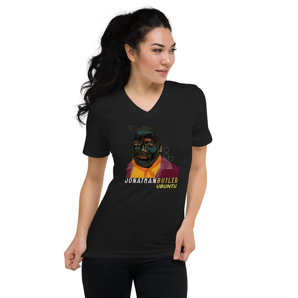 Mack Avenue Jonathan Butler Ubuntu T-shirt scollo a V unisex