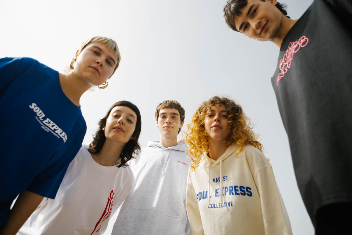 Soul Express College felpa con cappuccio beige cotone