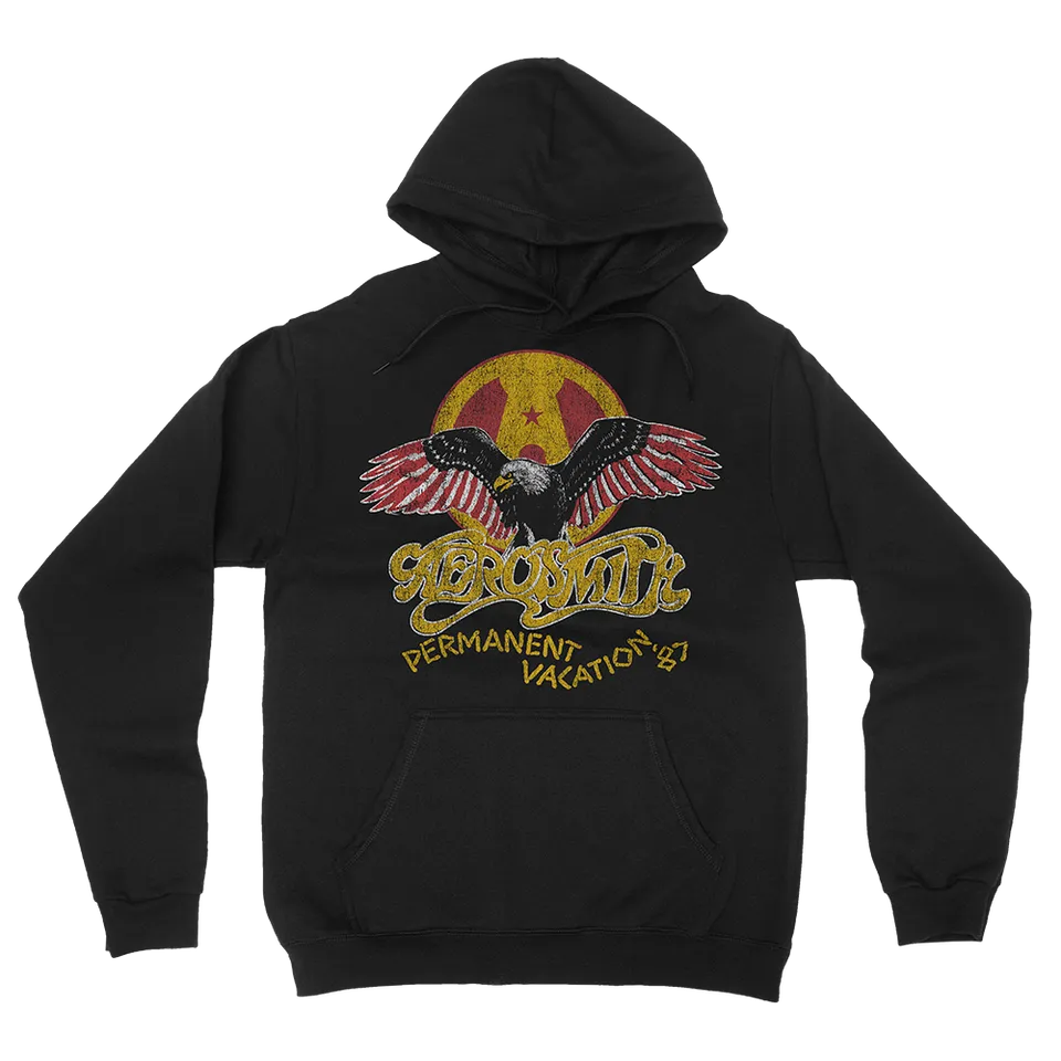 Aerosmith Permanent Vacation felpa cappuccio nera