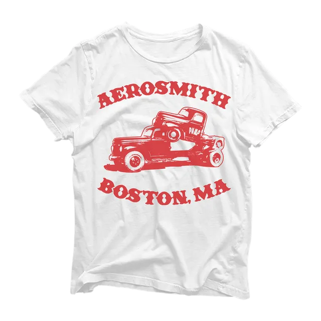Aerosmith Boston MA Pump t-shirt bianca