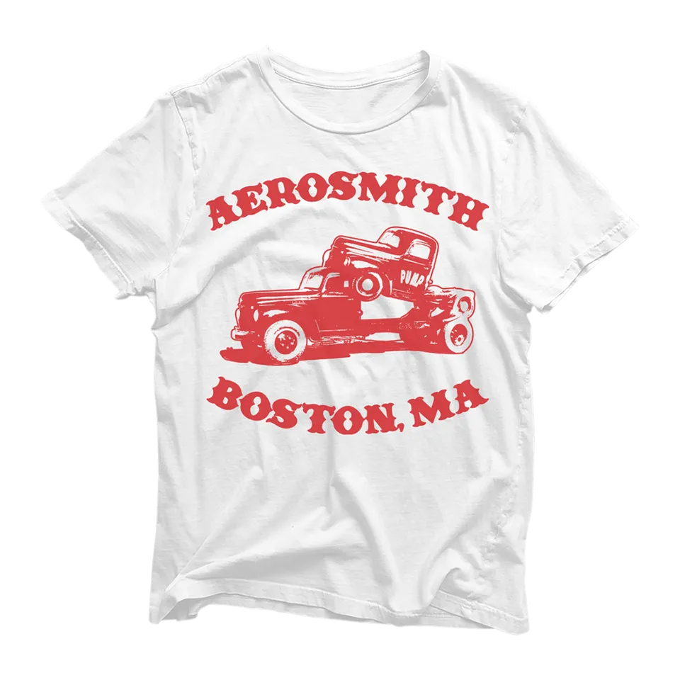 Aerosmith Boston MA Pump t-shirt bianca