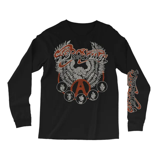 Aerosmith Wings maglia manica lunga nera