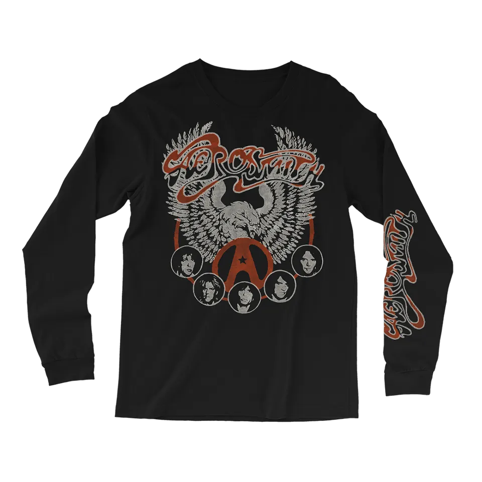 Aerosmith Wings maglia manica lunga nera