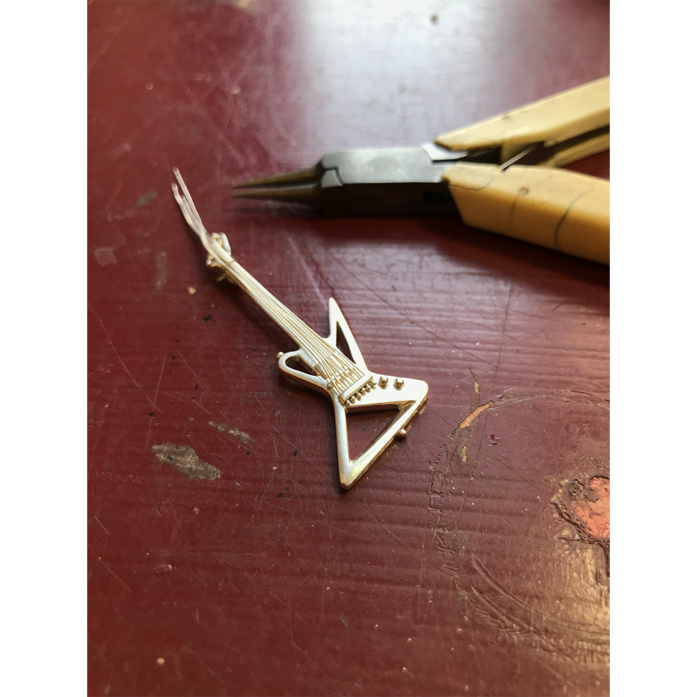 Aerosmith Blade Runner ciondolo chitarra in argento