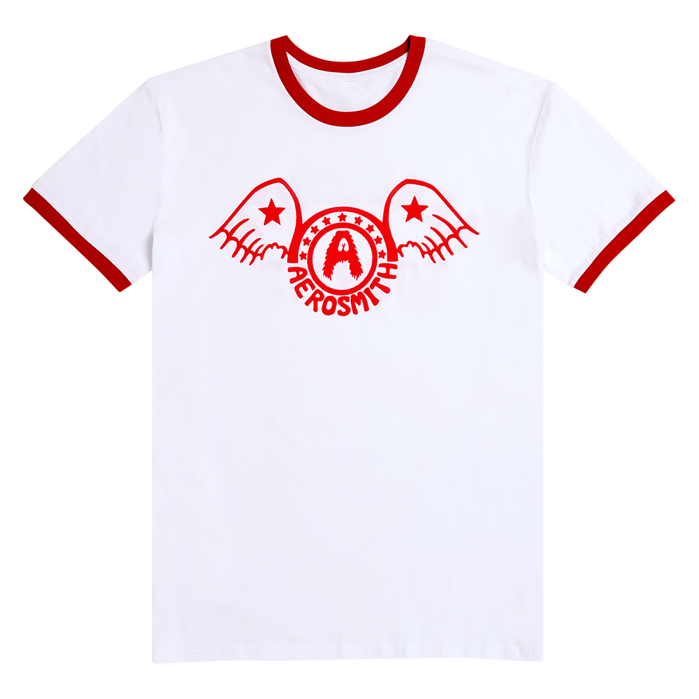 Aerosmith The Legendary Debut ringer t-shirt bianco rossa