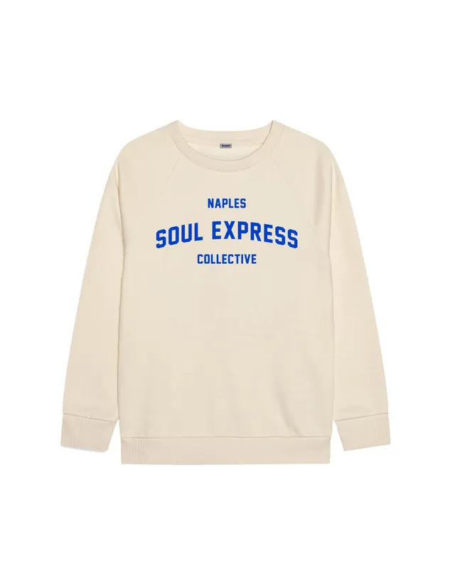 Soul Express Records College Felpa Beige Manica Lunga