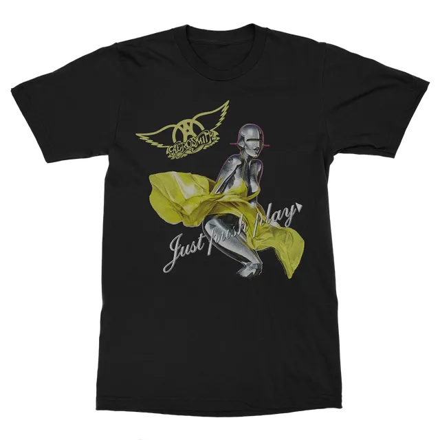 Aerosmith Just Push Play t-shirt nera stampa frontale