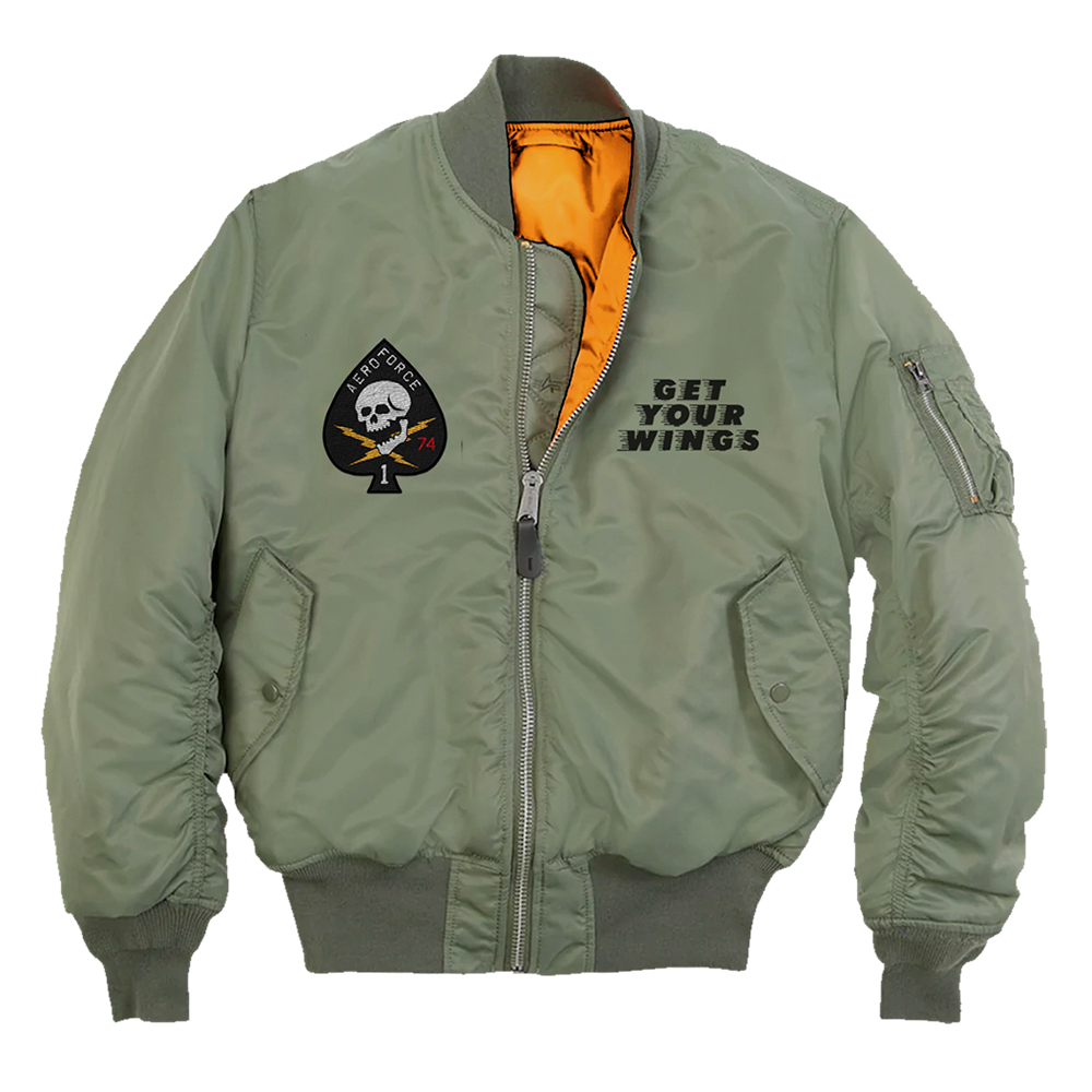 Aerosmith Get Your Wings giacca bomber verde