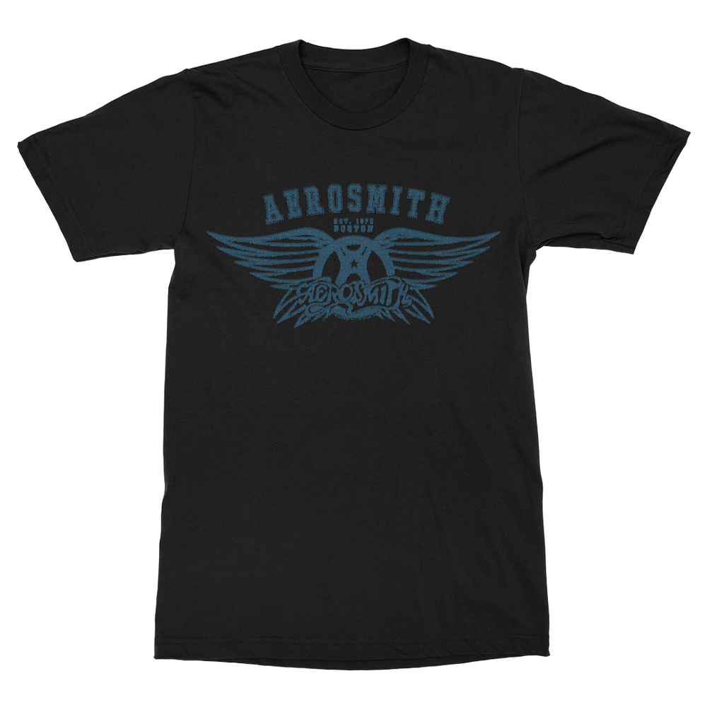 Aerosmith Est. 1970 maglietta nera unisex cotone