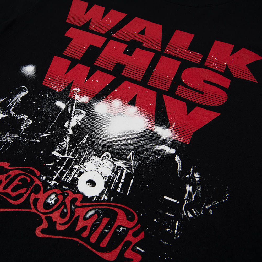 Aerosmith Walk This Way t-shirt nera unisex