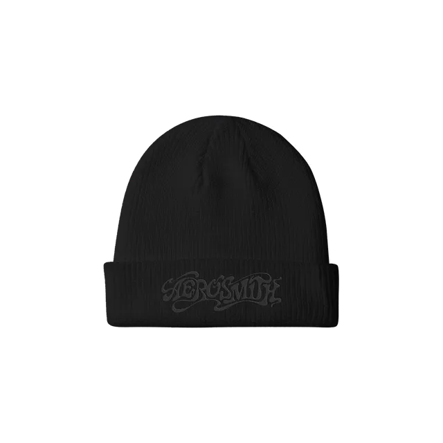 Aerosmith Berretto Cuffia Nero Logo Ricamato Acrilico