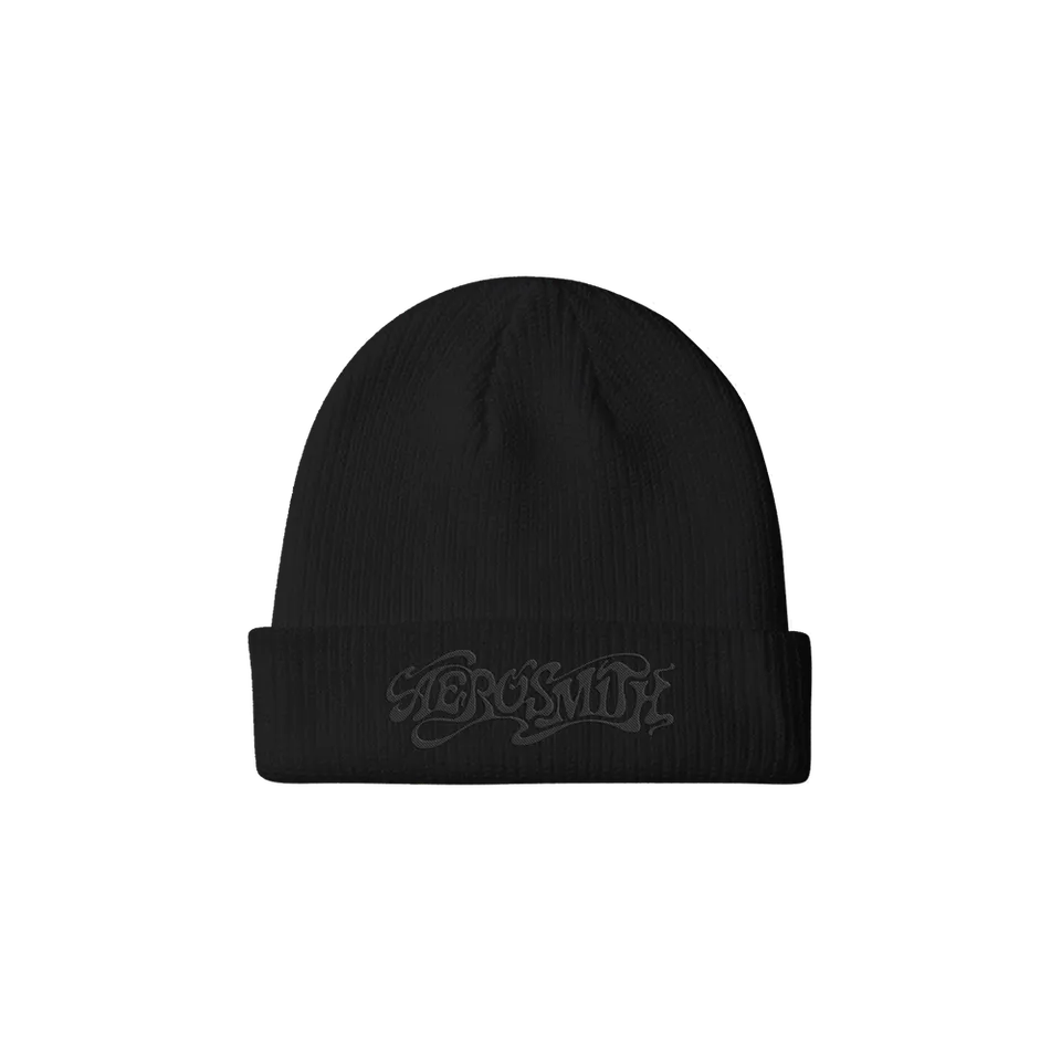 Aerosmith Berretto Cuffia Nero Logo Ricamato Acrilico