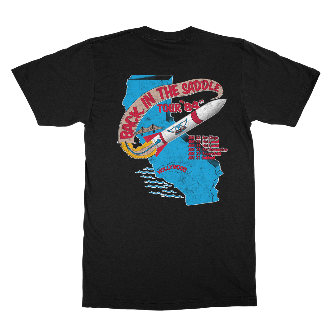 Aerosmith Back In The Saddle maglietta nera tour 1984