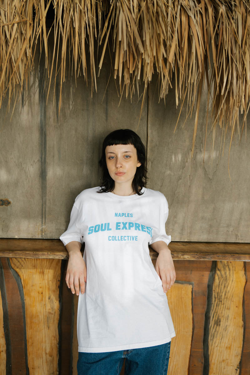 Soul Express Records College t-shirt blu navy cotone