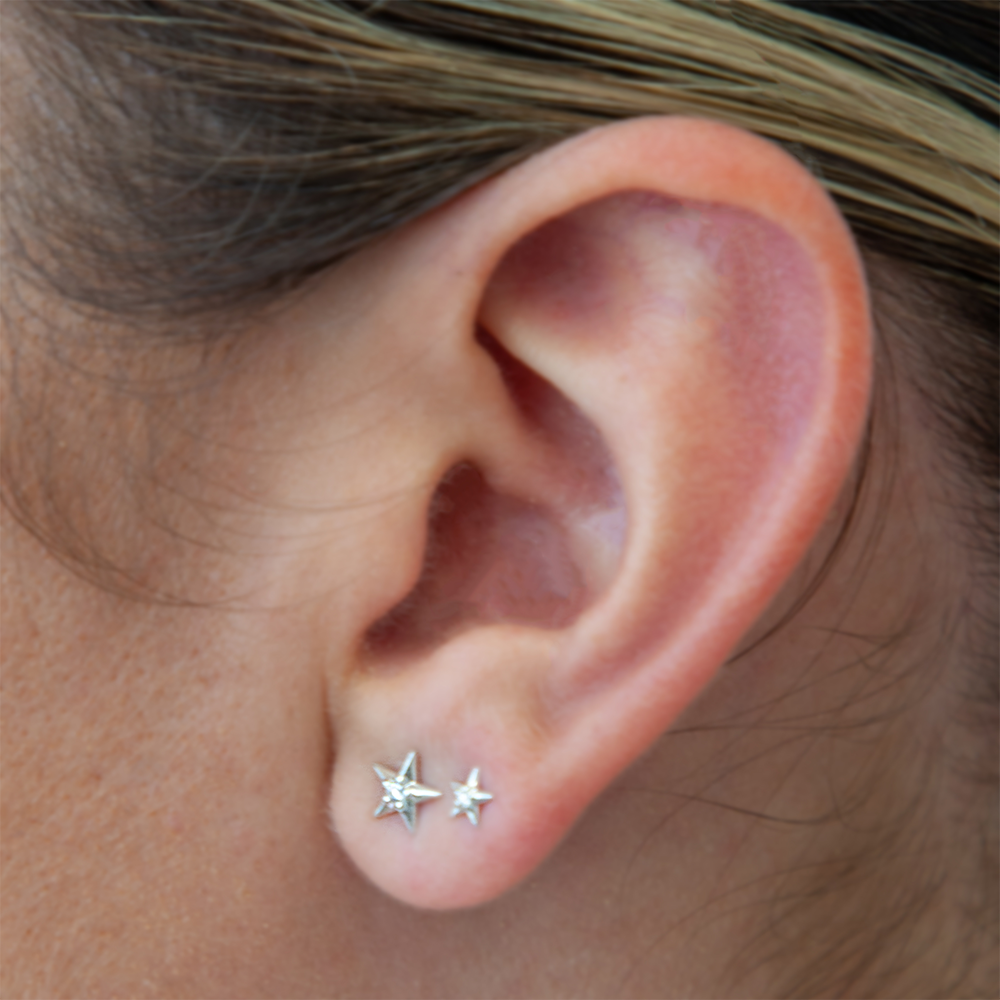 Aerosmith RockSTARS orecchini stella diamante 5mm argento
