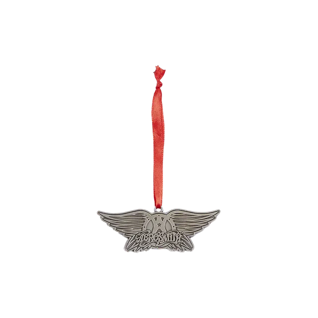 Aerosmith Wings decorazione natalizia argento nastro rosso