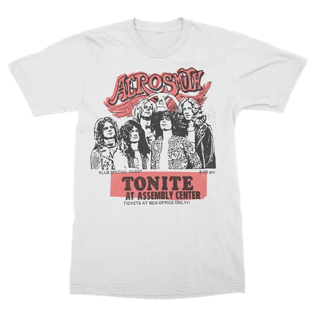 Aerosmith Tonite maglietta bianca illustrazione band