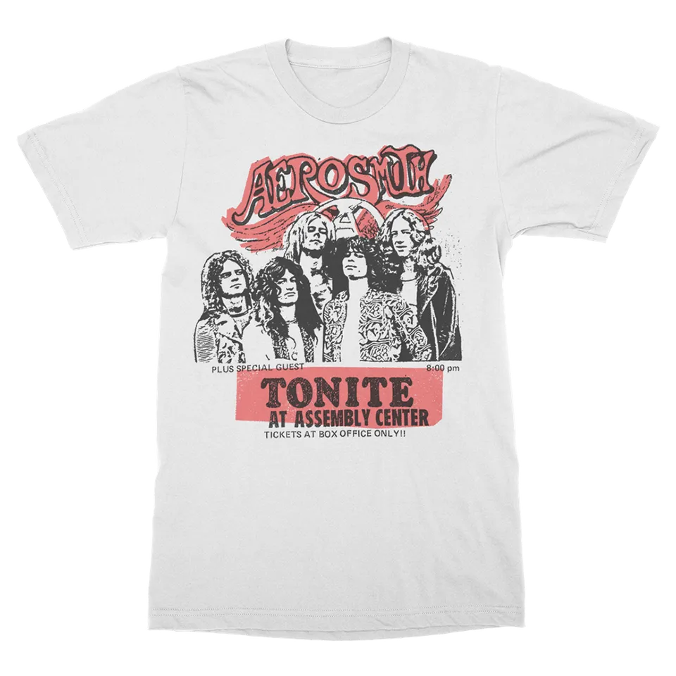 Aerosmith Tonite maglietta bianca illustrazione band